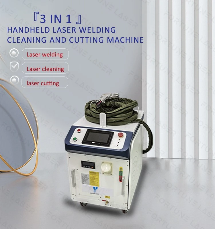 Fortune Laser 2022 New Update 1000W 1500W 2000W 3 in 1 Laser Welding Cleaning Cutting Machine for Stainless Steel