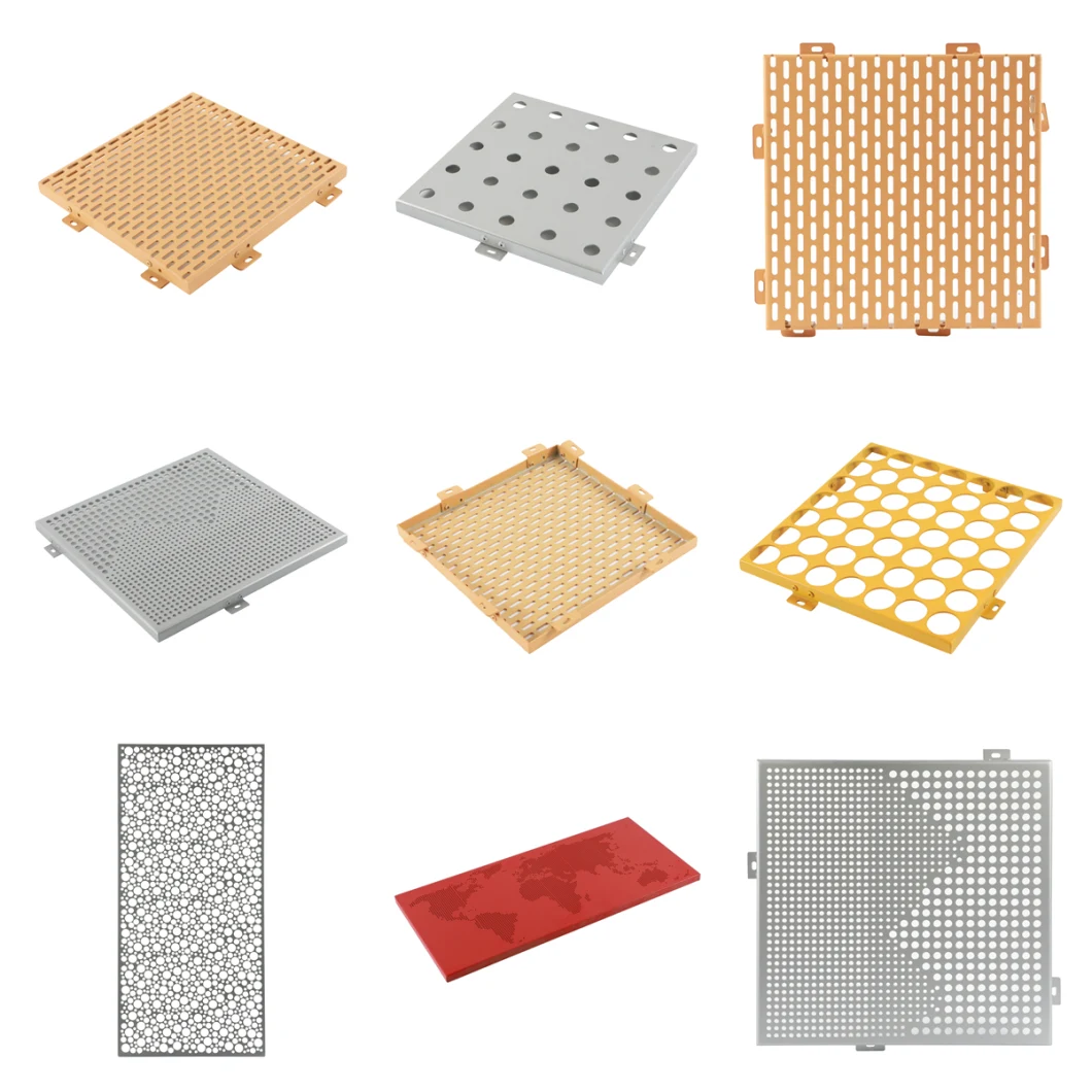 2.5mm Building Material Facade Cladding Perforated Laser Cut 3D for Curtain Wall Aluminum Carved Panel